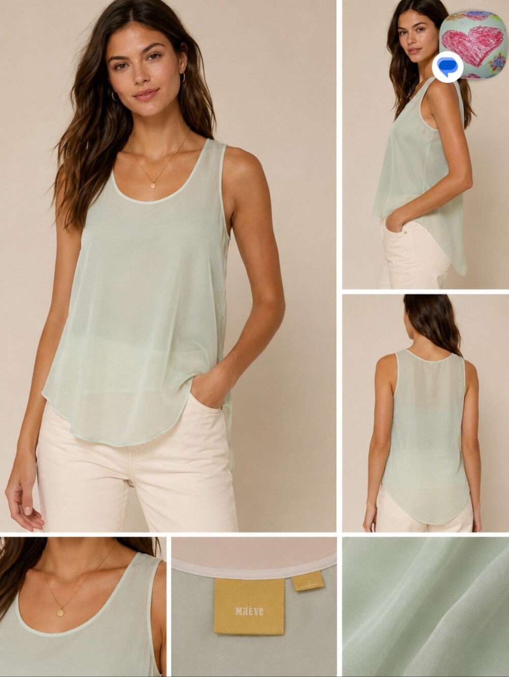 🏖️Maeve | Anthropology Sleeveless Silk Top